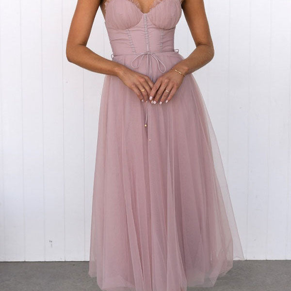 AVA JOLENE | CORSET MIDI DRESS WITH TULLE SKIRT FOR WOMEN