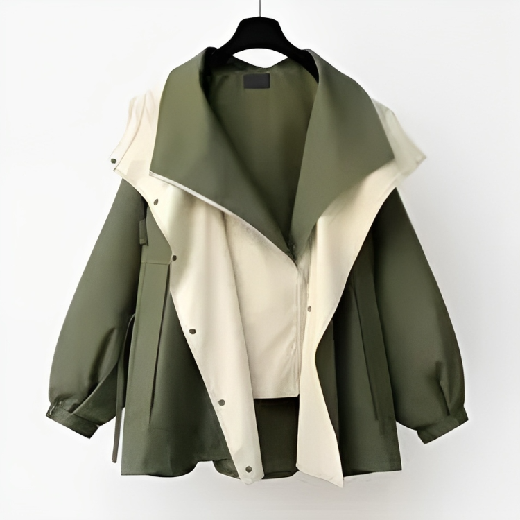 AVA JOLENE | LAYERED HOOD SNAP-BUTTON JACKET FOR WOMEN