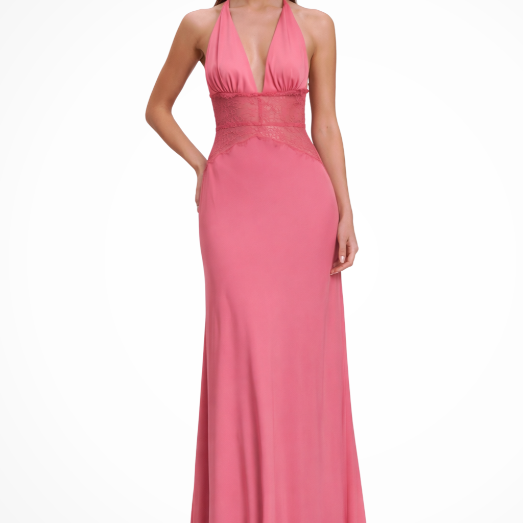AVA JOLENE | HALTER NECK BACKLESS MAXI DRESS FOR WOMEN