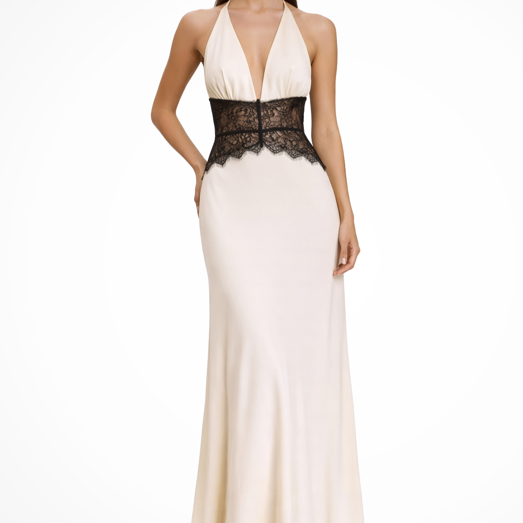 AVA JOLENE | HALTER NECK BACKLESS MAXI DRESS FOR WOMEN