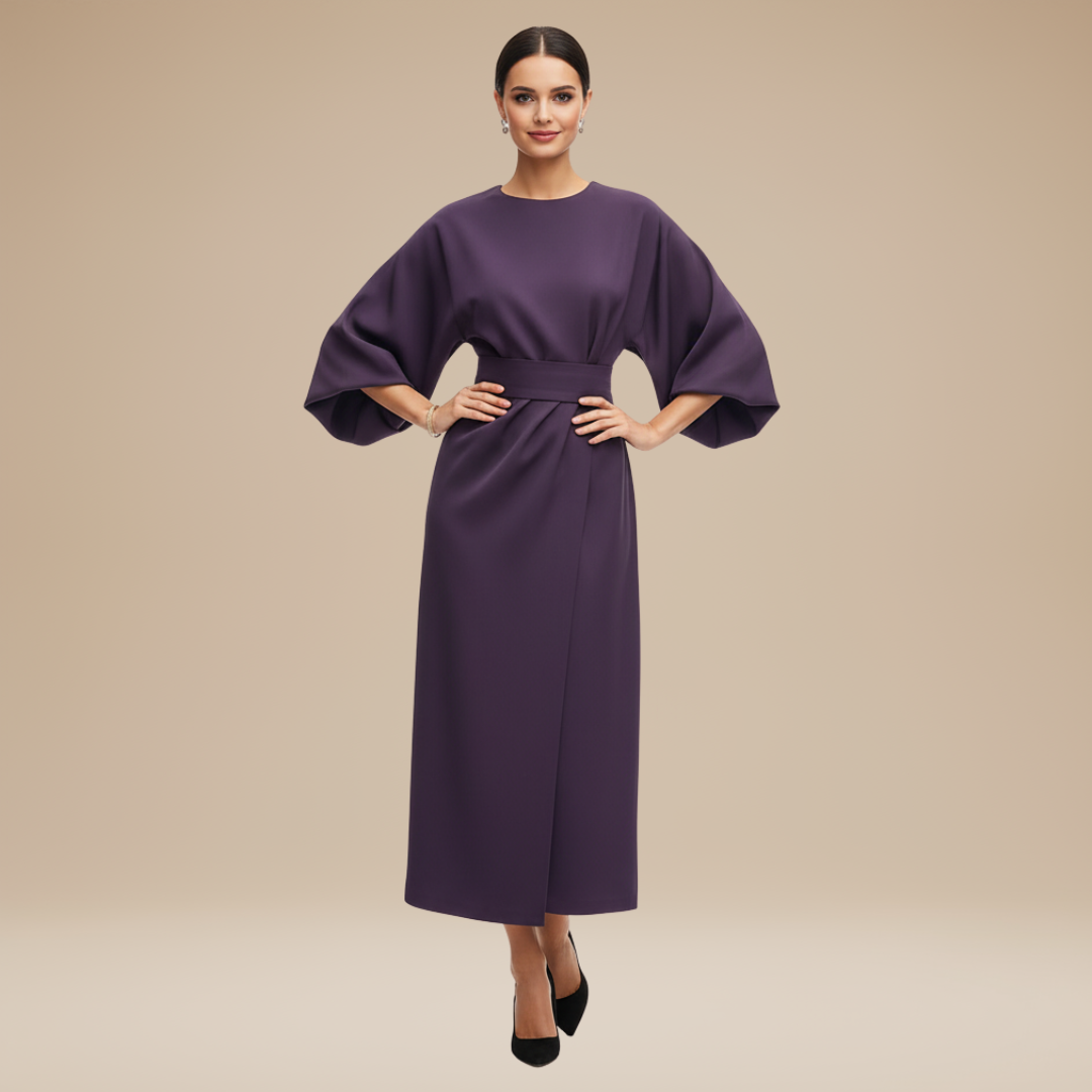 AVA JOLENE | BELTED MIDI DRESS FOR WOMEN