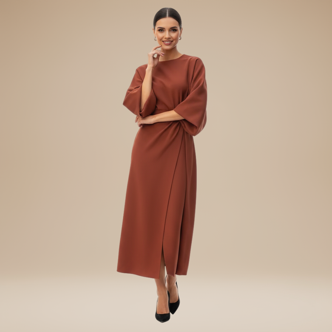 AVA JOLENE | BELTED MIDI DRESS FOR WOMEN