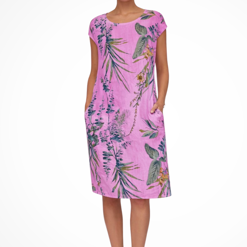 AVA JOLENE | BOTANICAL PRINT SHIFT DRESS FOR WOMEN