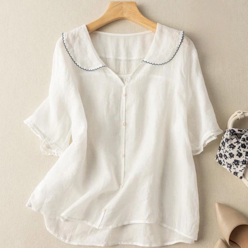 AVA JOLENE | SCALLOPED COLLAR BLOUSE FOR WOMEN