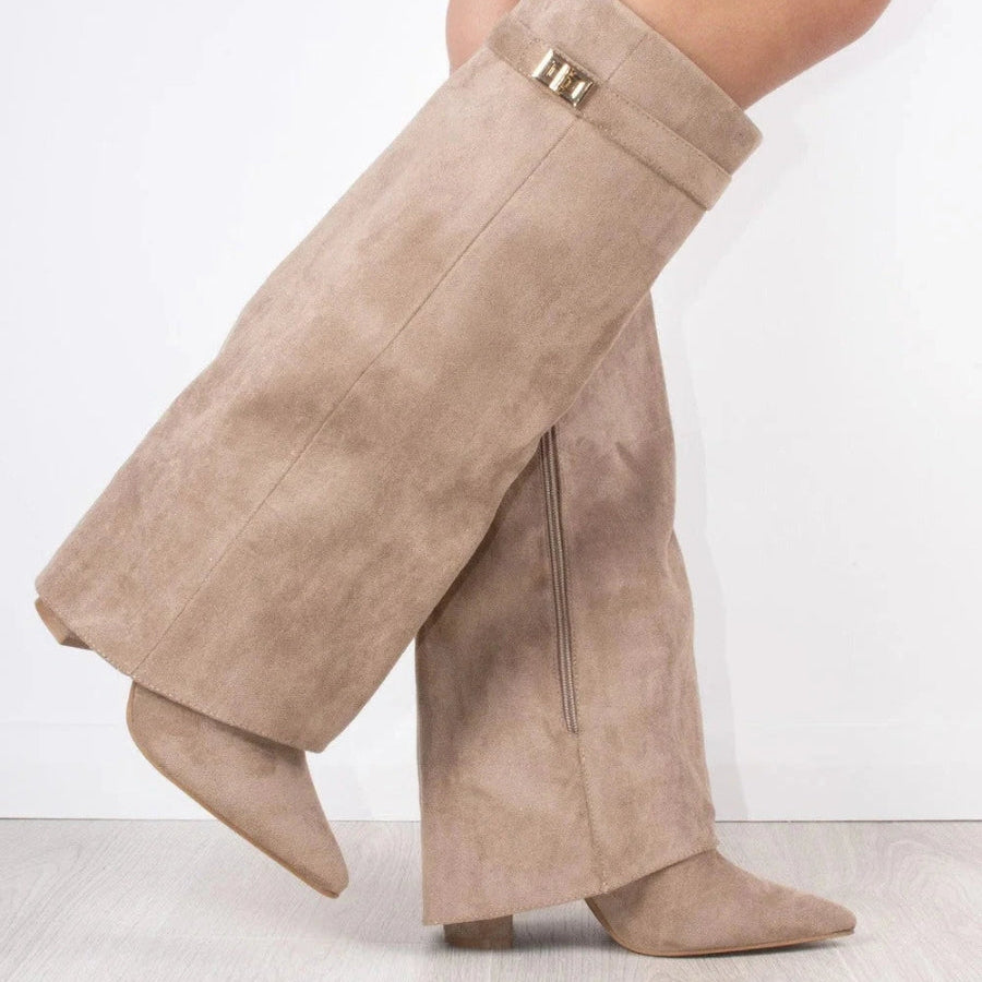 AVA JOLENE | WIDE FLARE KNEE-HIGH BOOTS FOR WOMEN