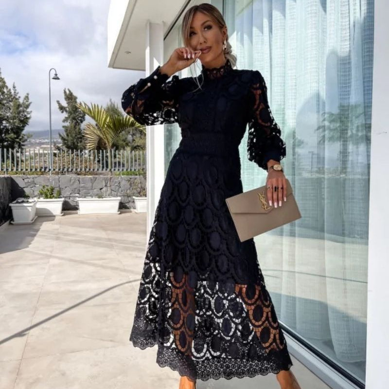 AVA JOLENE | LACE PUFF SLEEVE DRESS FOR WOMEN