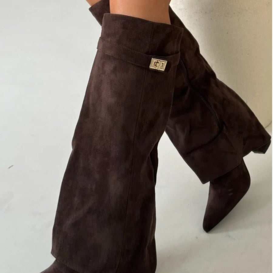AVA JOLENE | WIDE FLARE KNEE-HIGH BOOTS FOR WOMEN
