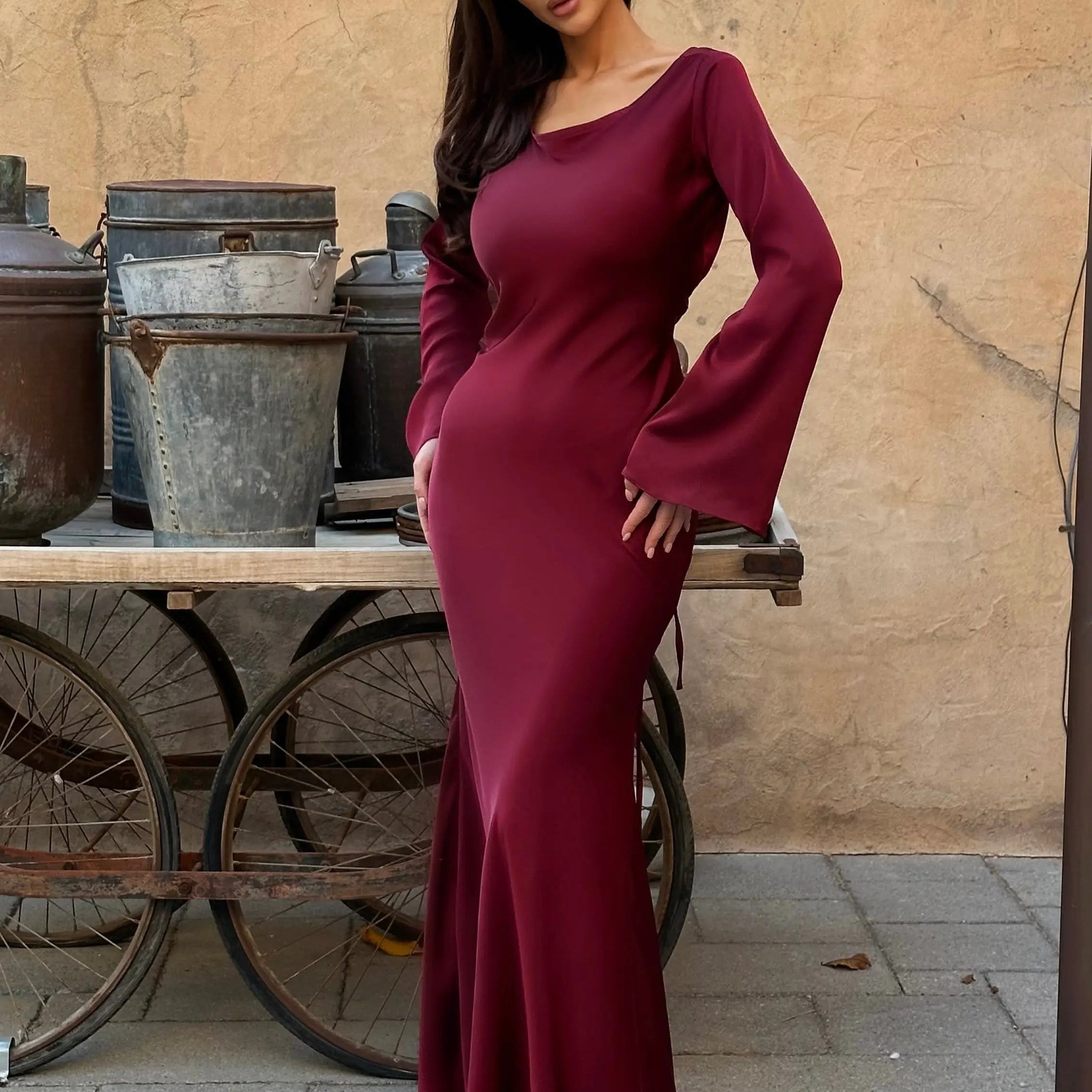 AVA JOLENE | WOMEN’S LONG SLEEVE FLOWING MAXI DRESS FOR WOMEN