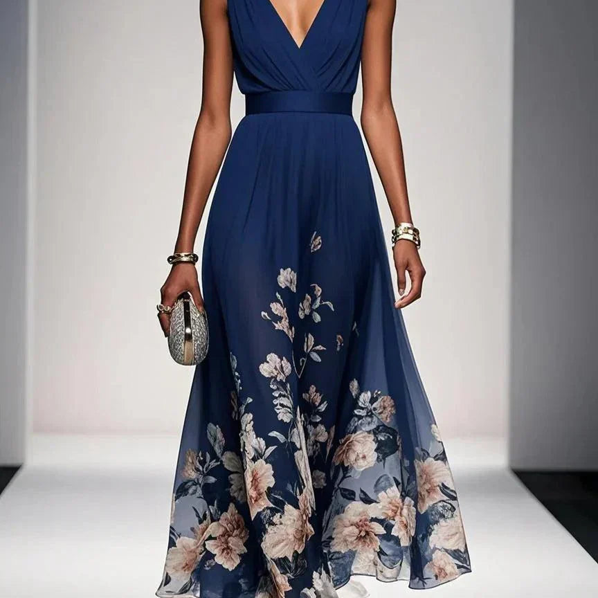 AVA JOLENE | FLORAL CHIFFON MAXI DRESS FOR WOMEN