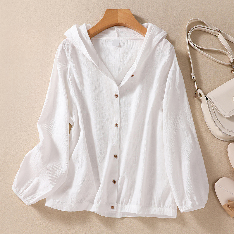 AVA JOLENE | LINEN HOODIE SHIRT FOR WOMEN