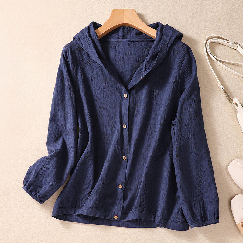 AVA JOLENE | LINEN HOODIE SHIRT FOR WOMEN