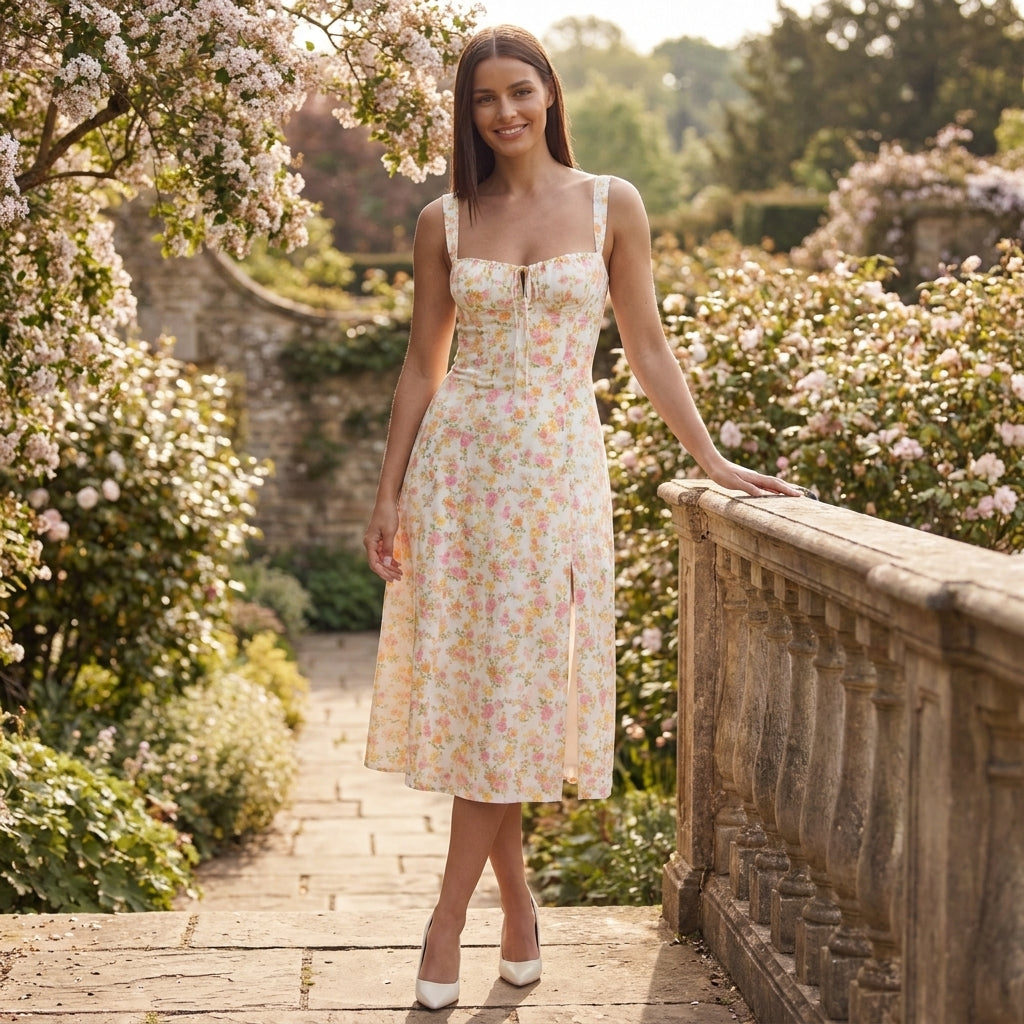 AVA JOLENE | FLORAL MIDI DRESS FOR WOMEN