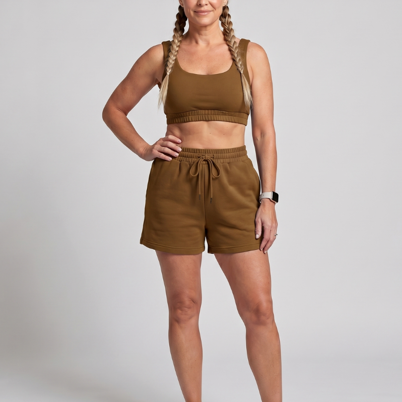 AVA JOLENE | Scoop Neck Shorts Two Piece Set For Women