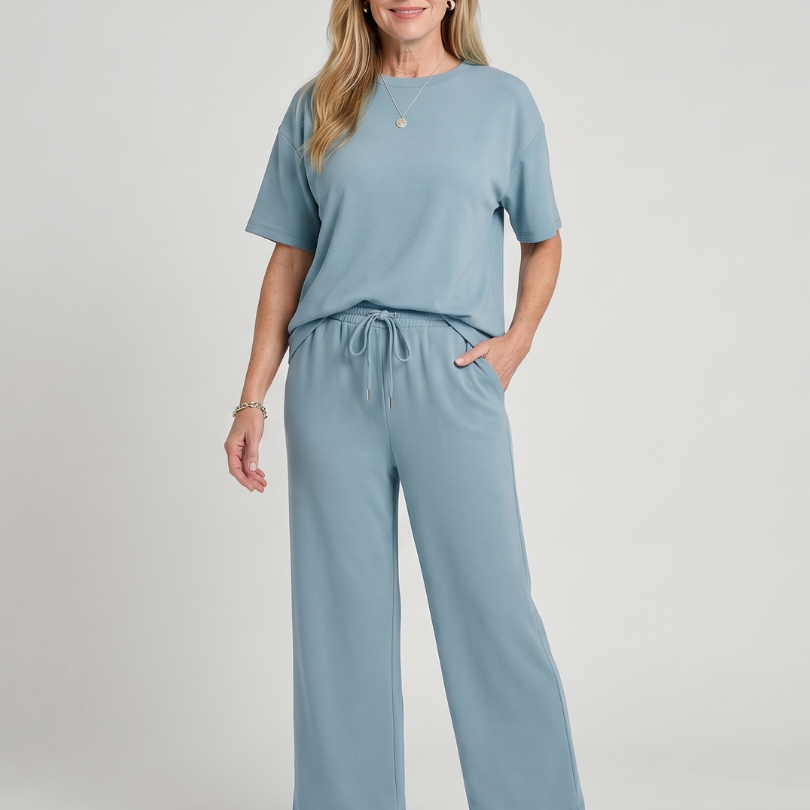 AVA JOLENE | Relaxed Straight Leg Two Piece Set For Women