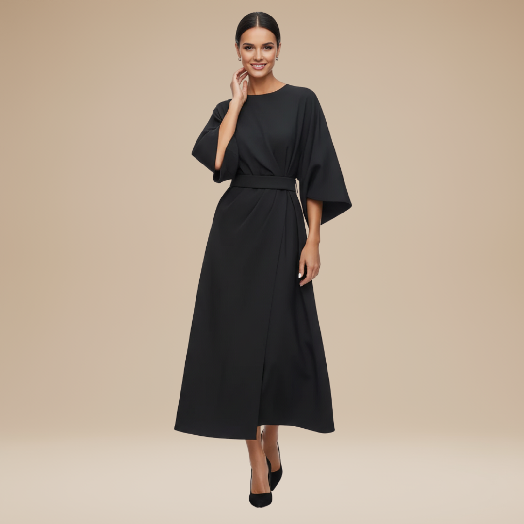 AVA JOLENE | BELTED MIDI DRESS FOR WOMEN