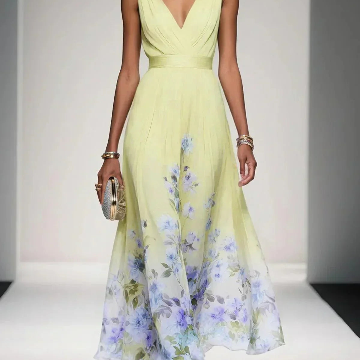 AVA JOLENE | FLORAL CHIFFON MAXI DRESS FOR WOMEN