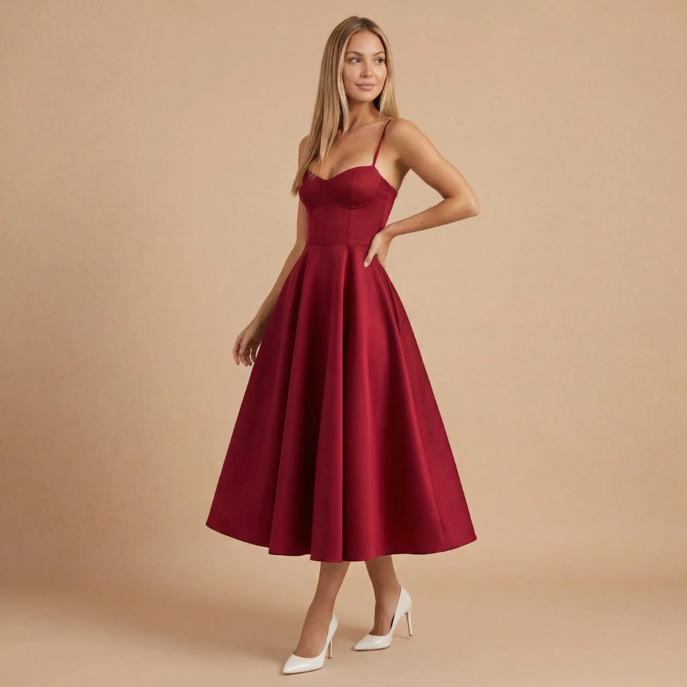AVA JOLENE | SWEETHEART MIDI DRESS FOR WOMEN
