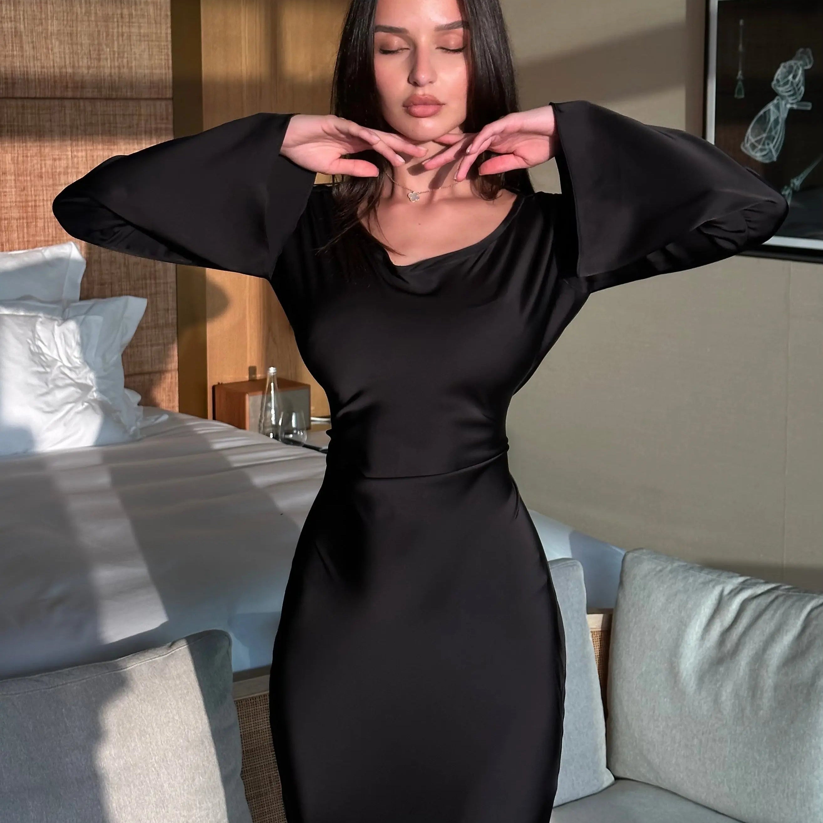 AVA JOLENE | WOMEN’S LONG SLEEVE FLOWING MAXI DRESS FOR WOMEN