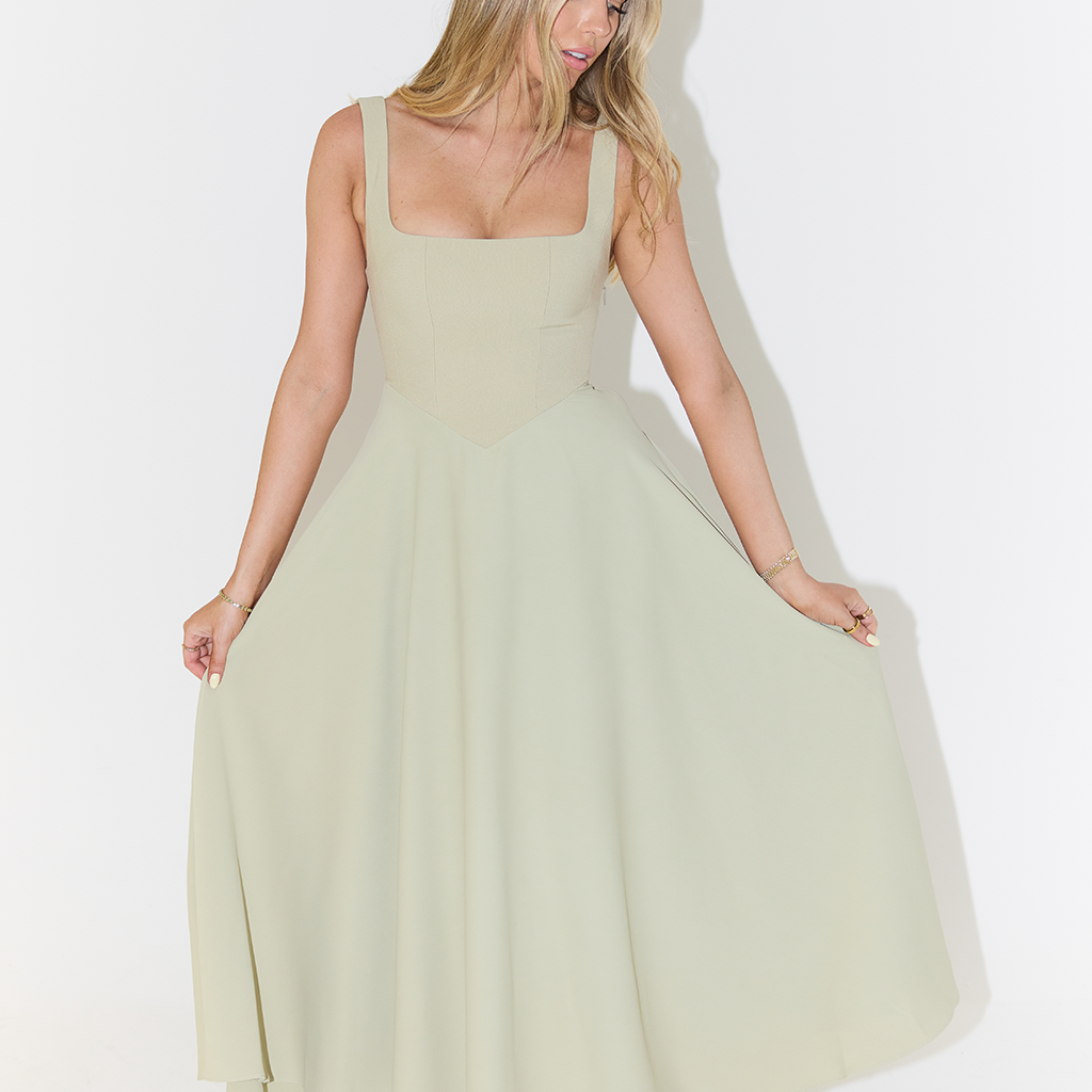 AVA JOLENE | NECK SLEEVELESS MIDI DRESS FOR WOMEN