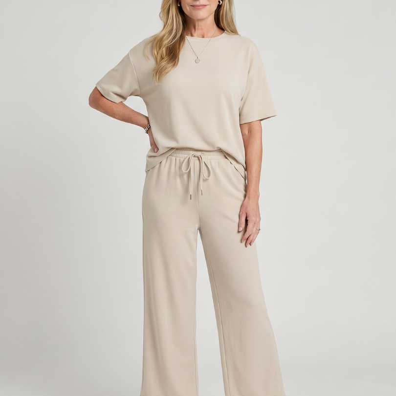 AVA JOLENE | Relaxed Straight Leg Two Piece Set For Women