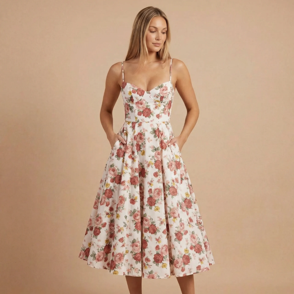 AVA JOLENE | SWEETHEART MIDI DRESS FOR WOMEN