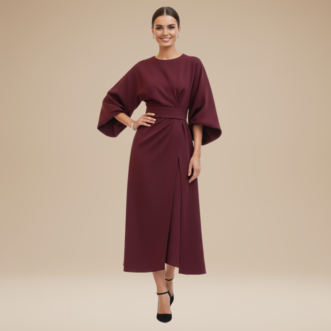 AVA JOLENE | BELTED MIDI DRESS FOR WOMEN