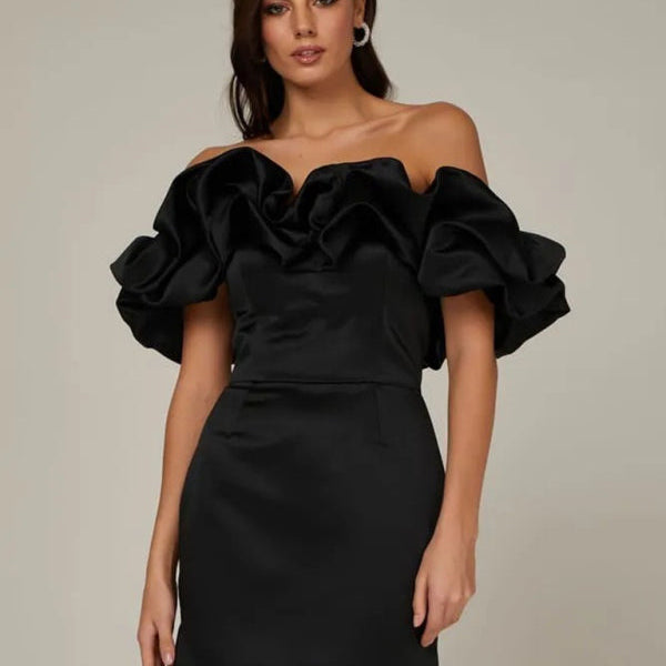 AVA JOLENE | OFF-SHOULDER ELEGANT MIDI DRESS FOR WOMEN