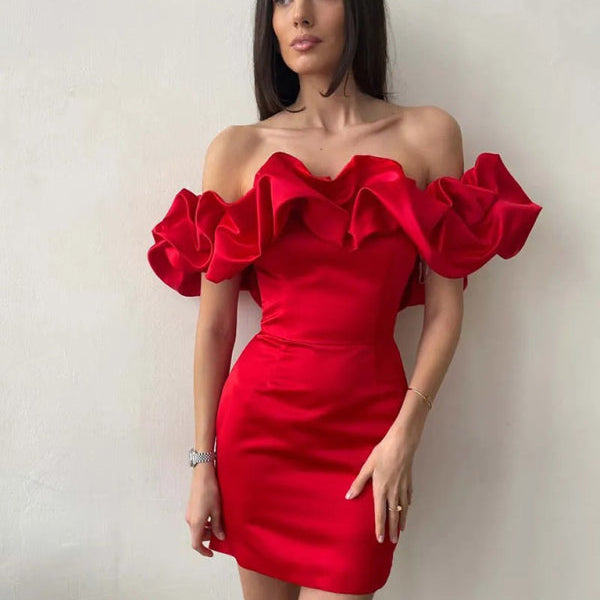 AVA JOLENE | OFF-SHOULDER ELEGANT MIDI DRESS FOR WOMEN