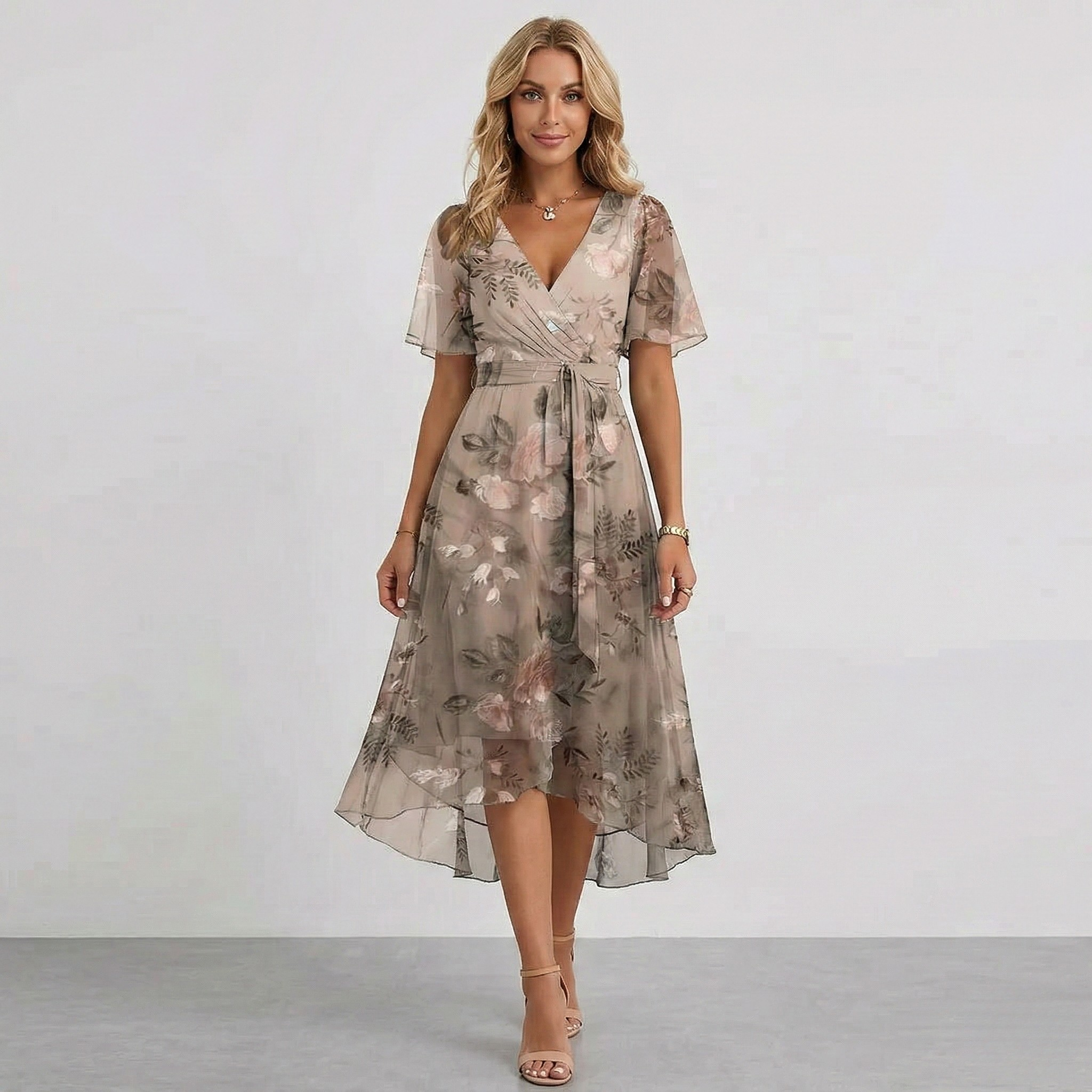 AVA JOLENE | FLORAL MIDI DRESS FOR WOMEN