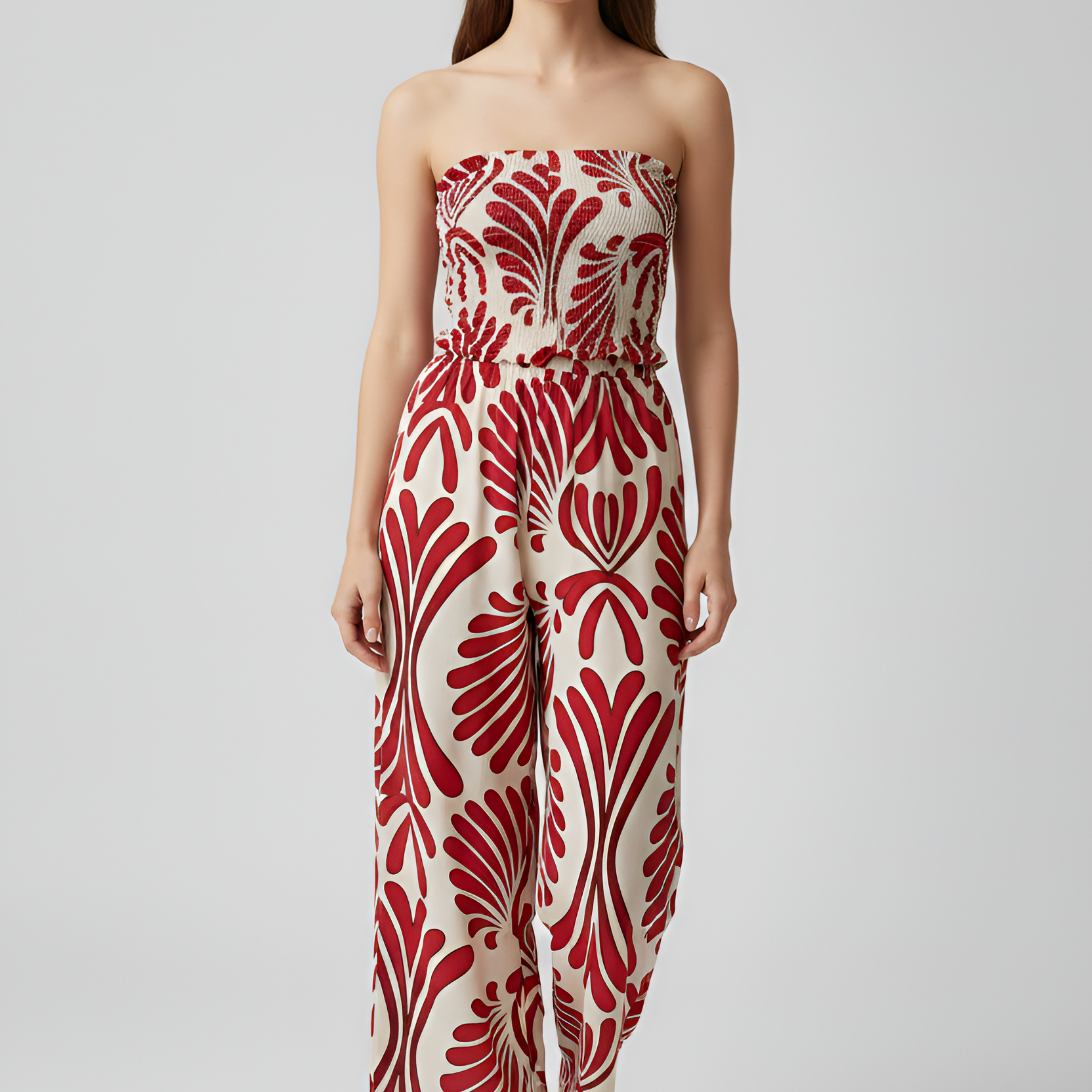 AVA JOLENE | PRINTED STRAPLESS MAXI DRESS FOR WOMEN