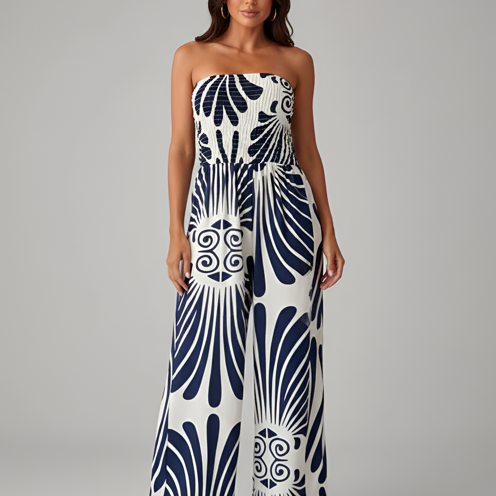 AVA JOLENE | PRINTED STRAPLESS MAXI DRESS FOR WOMEN