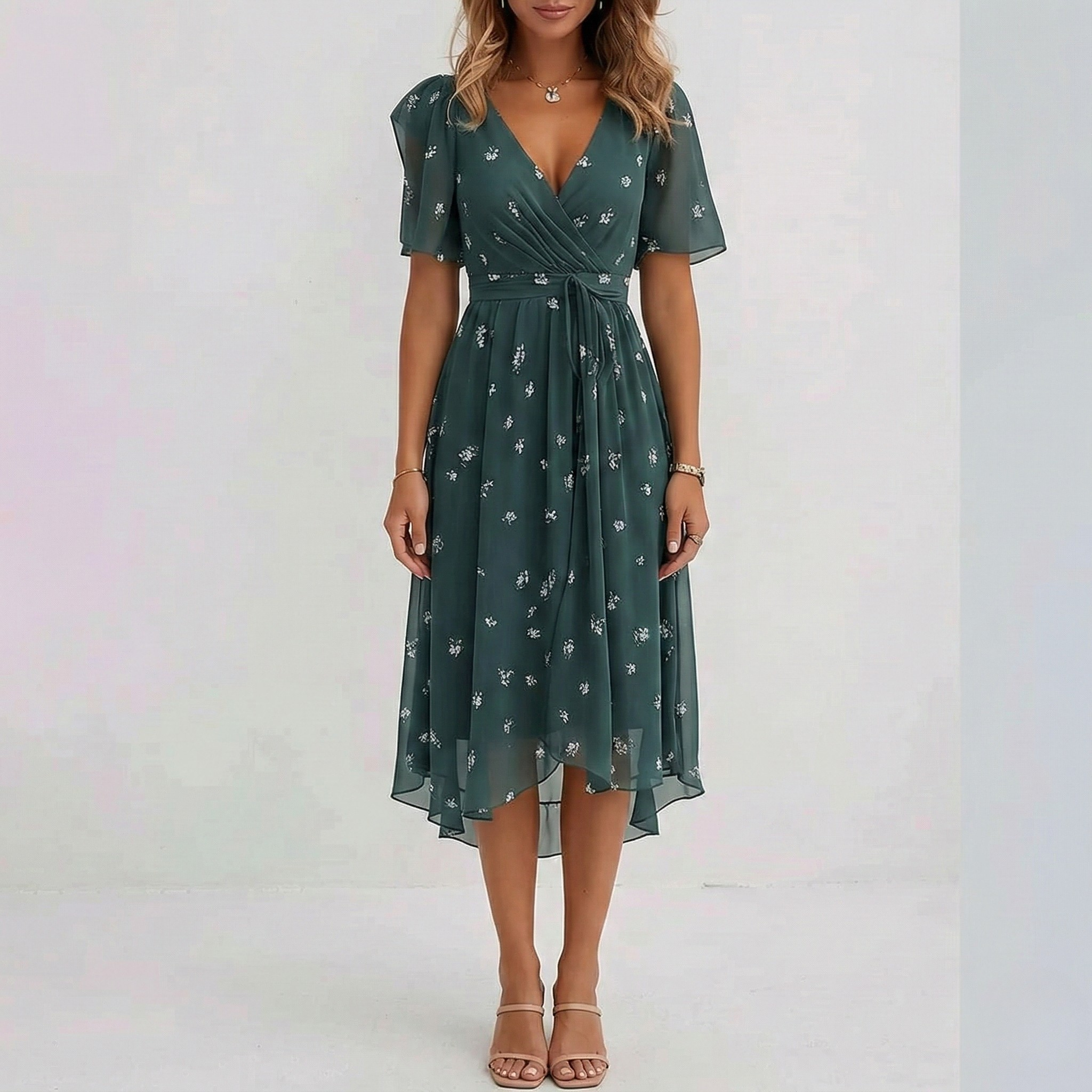 AVA JOLENE | FLORAL MIDI DRESS FOR WOMEN