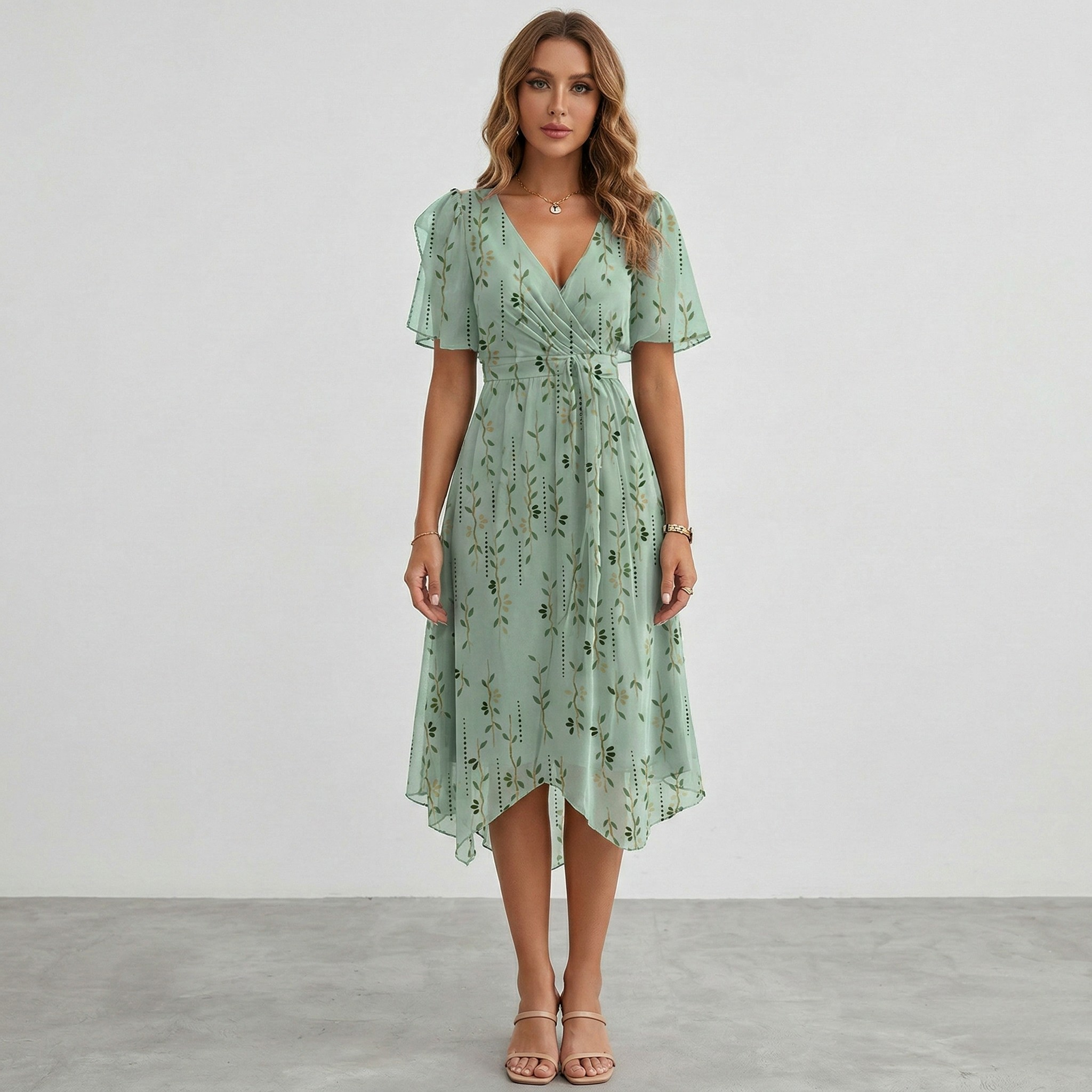 AVA JOLENE | FLORAL MIDI DRESS FOR WOMEN