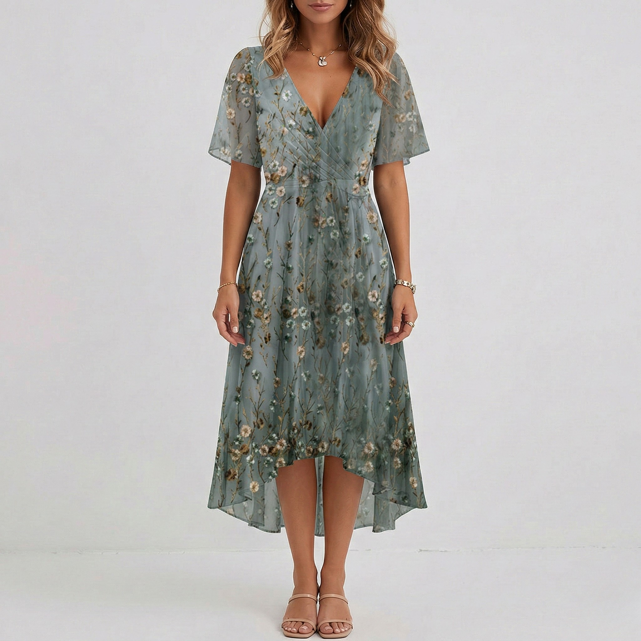 AVA JOLENE | FLORAL MIDI DRESS FOR WOMEN