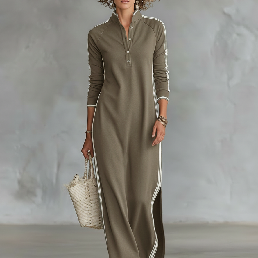 AVA JOLENE | COLLAR SWEATSHIRT MAXI DRESS FOR WOMEN