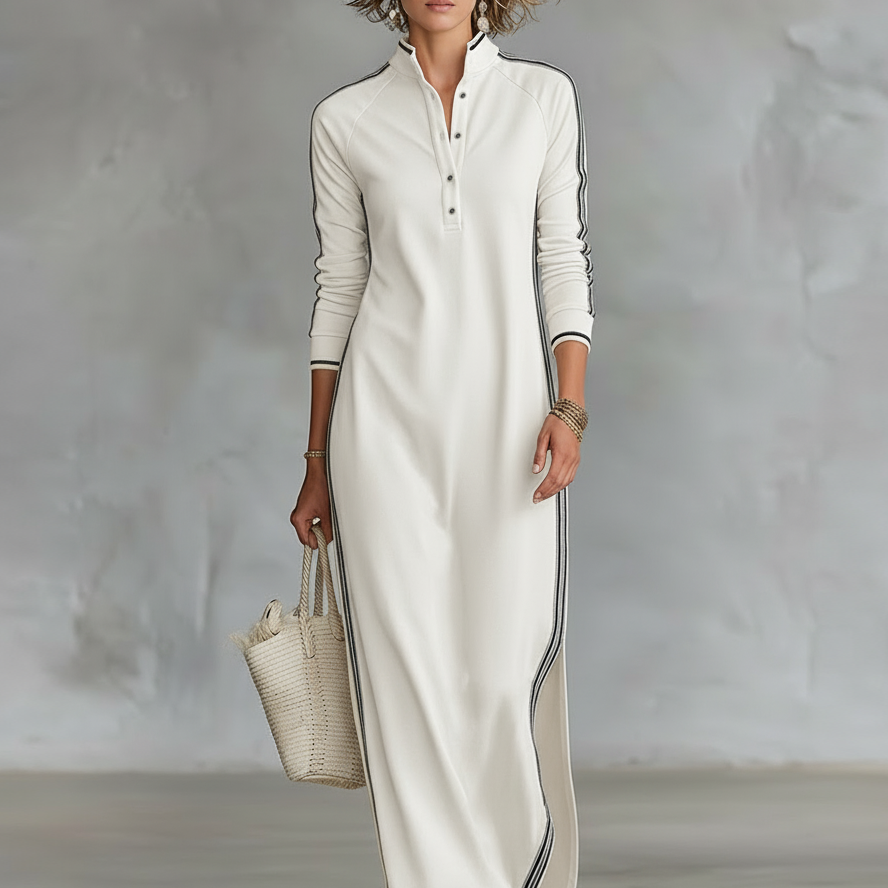 AVA JOLENE | COLLAR SWEATSHIRT MAXI DRESS FOR WOMEN
