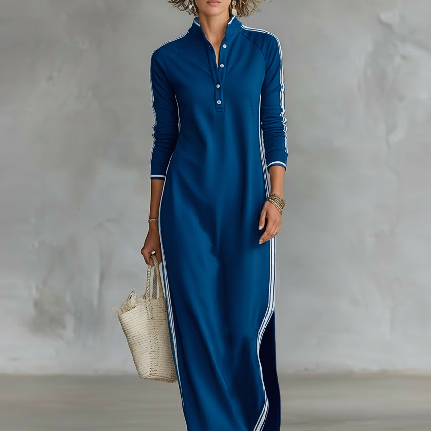 AVA JOLENE | COLLAR SWEATSHIRT MAXI DRESS FOR WOMEN