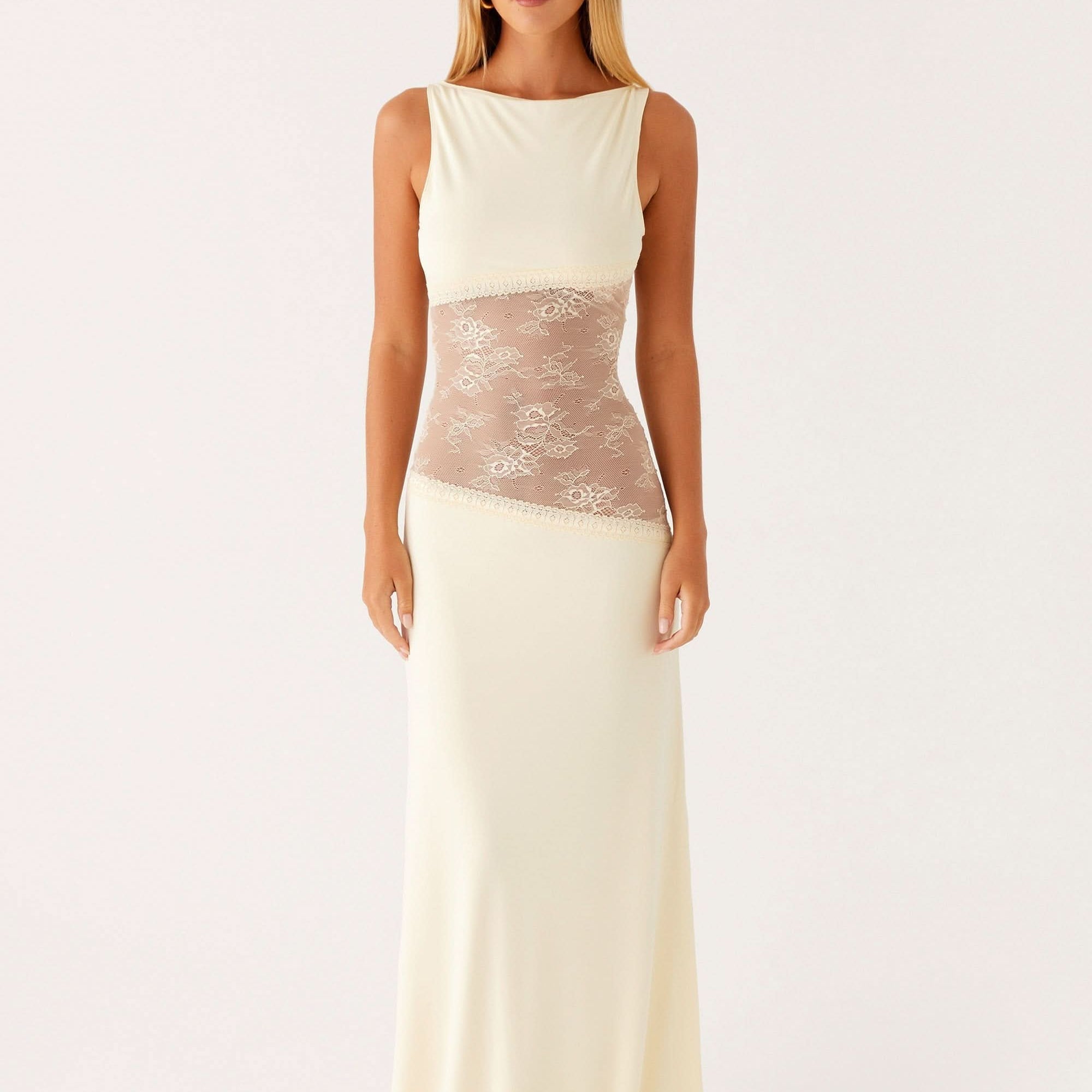 AVA JOLENE | LACE CUTOUT MAXI DRESS FOR WOMEN