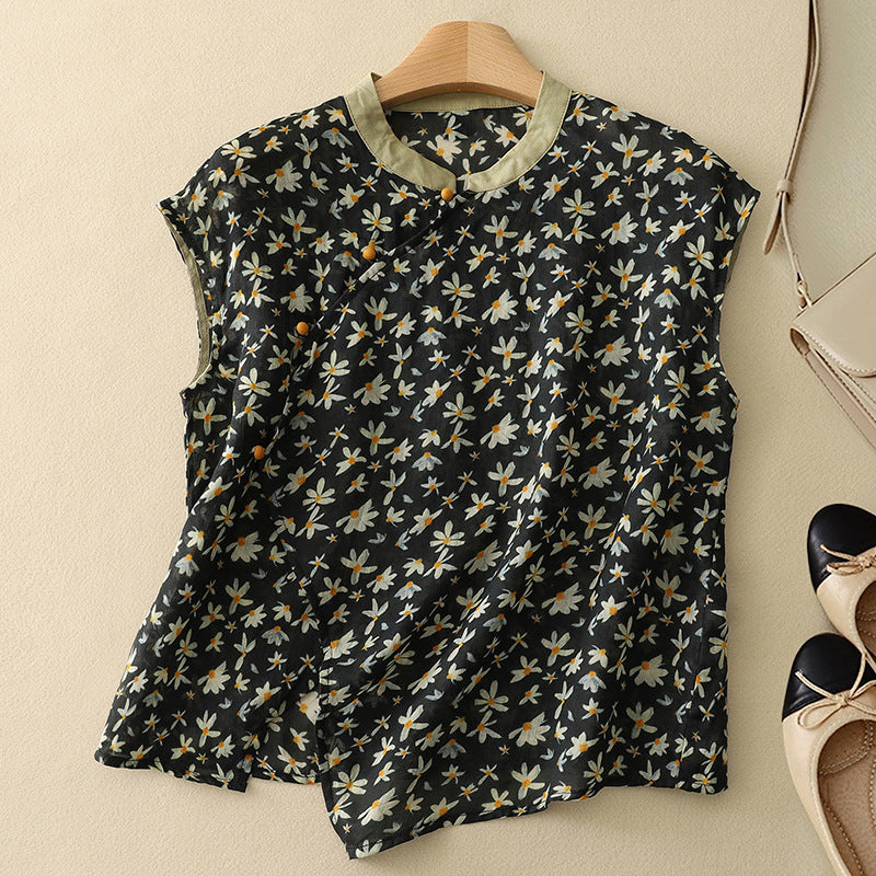 AVA JOLENE | FLORAL LINEN TOP FOR WOMEN