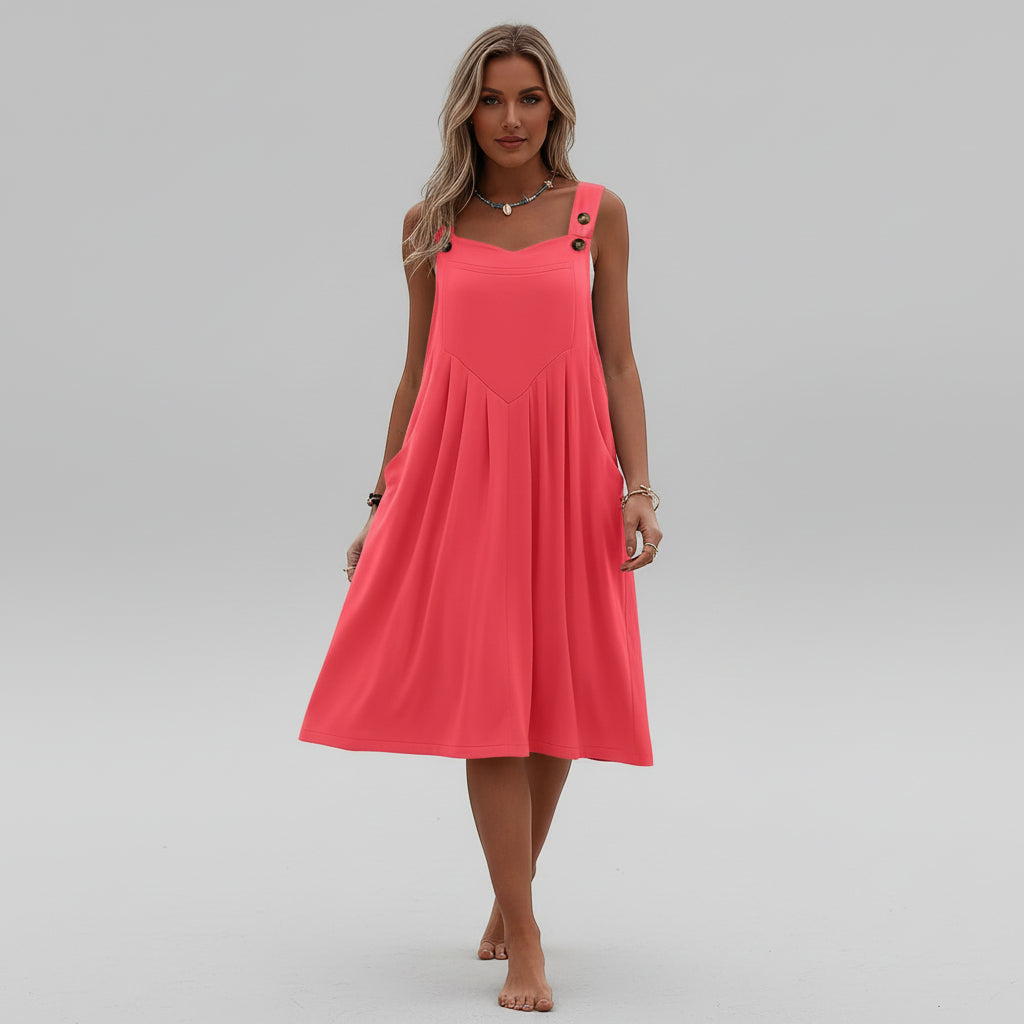 AVA JOLENE | FLOWY OVERALLS MIDI DRESS FOR WOMEN