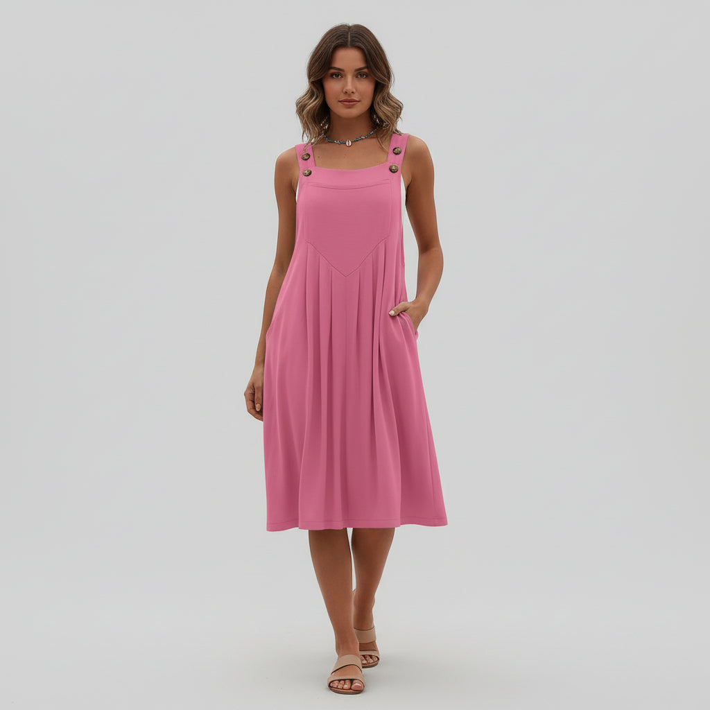 AVA JOLENE | FLOWY OVERALLS MIDI DRESS FOR WOMEN