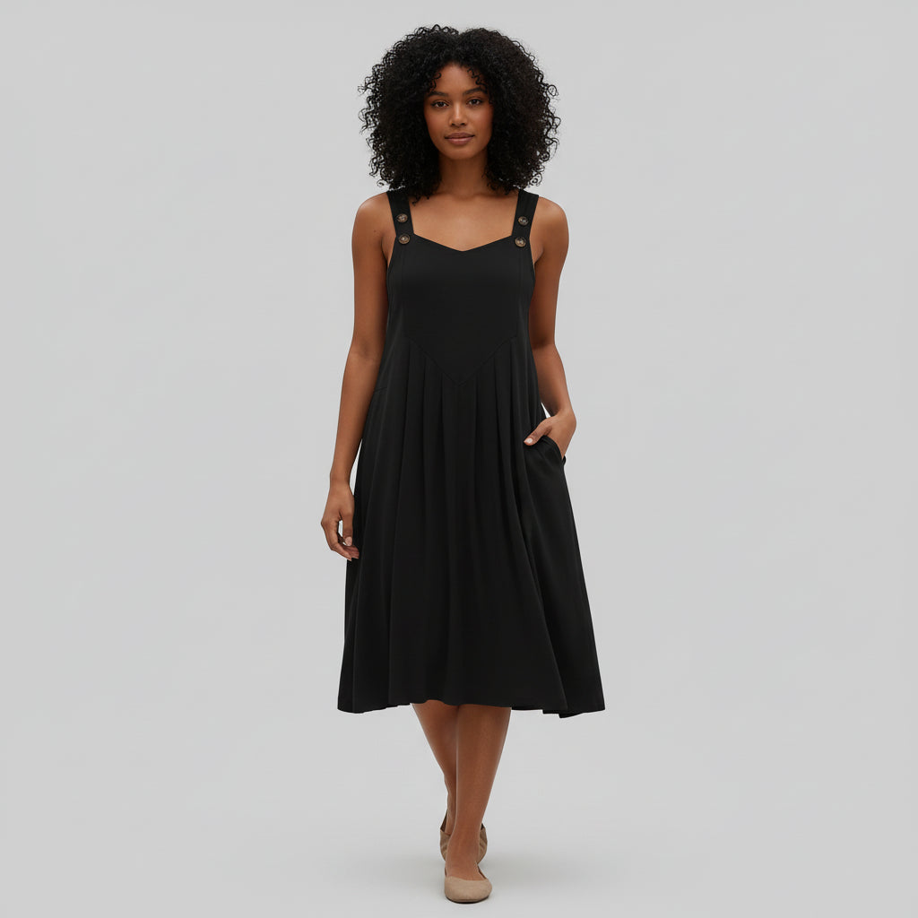 AVA JOLENE | FLOWY OVERALLS MIDI DRESS FOR WOMEN