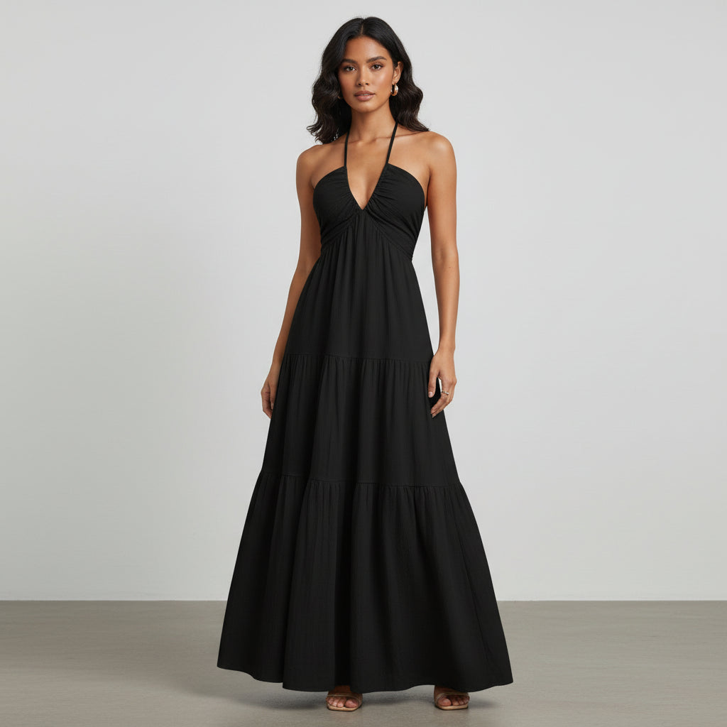 AVA JOLENE | MINIMALIST A-LINE RUFFLE HEM DRESS FOR WOMEN