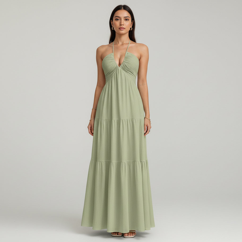 AVA JOLENE | MINIMALIST A-LINE RUFFLE HEM DRESS FOR WOMEN