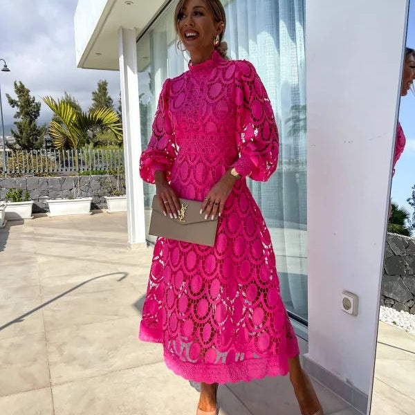 AVA JOLENE | LACE PUFF SLEEVE DRESS FOR WOMEN