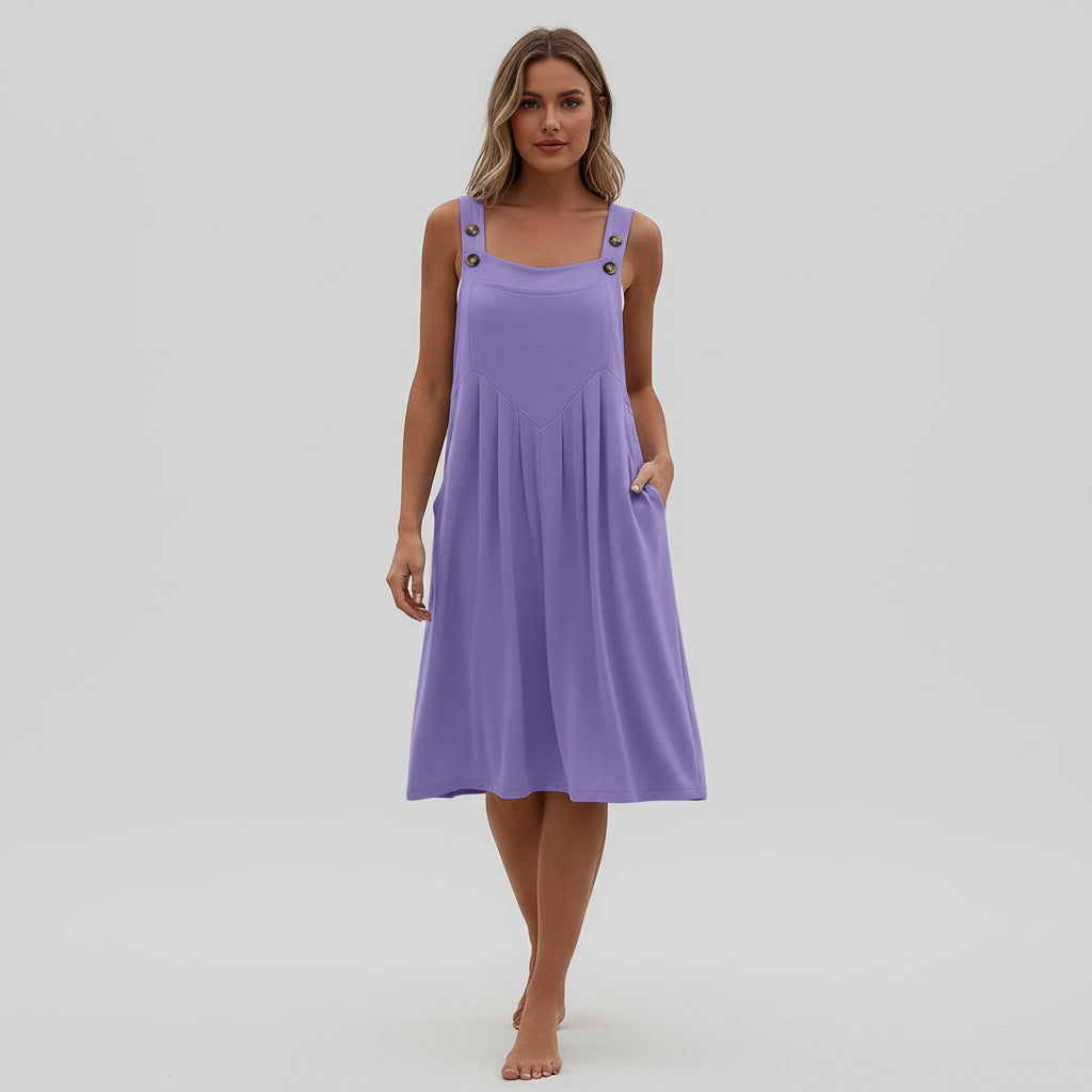AVA JOLENE | FLOWY OVERALLS MIDI DRESS FOR WOMEN