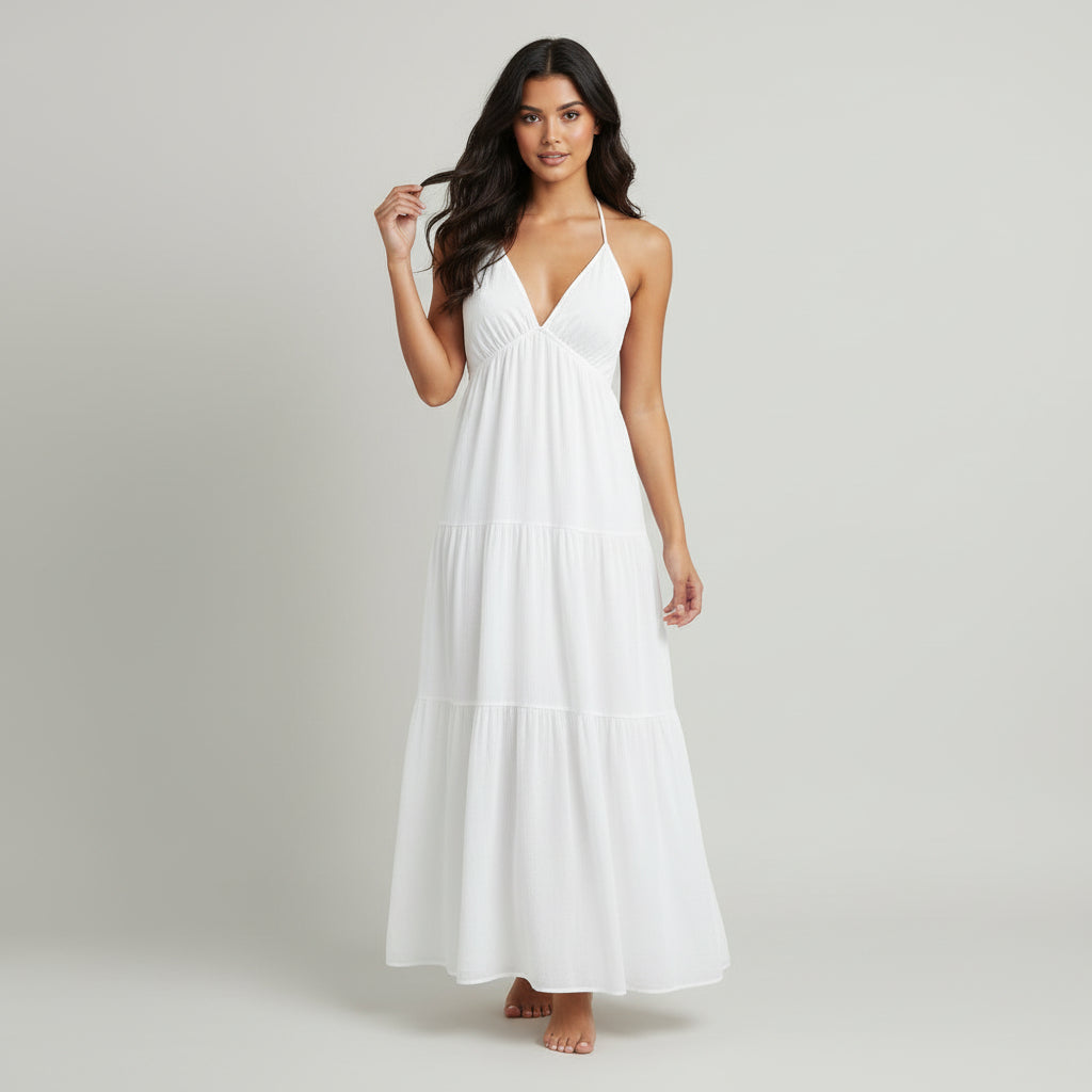 AVA JOLENE | MINIMALIST A-LINE RUFFLE HEM DRESS FOR WOMEN