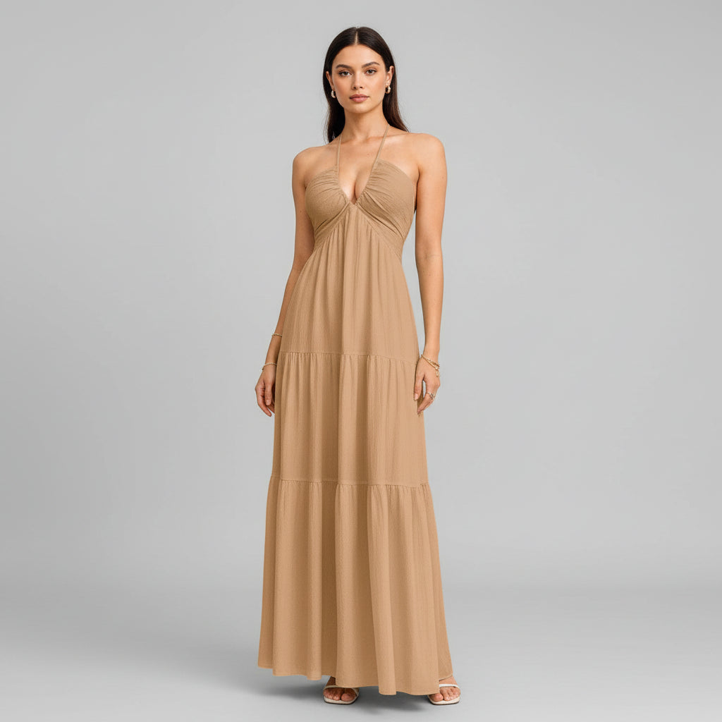 AVA JOLENE | MINIMALIST A-LINE RUFFLE HEM DRESS FOR WOMEN
