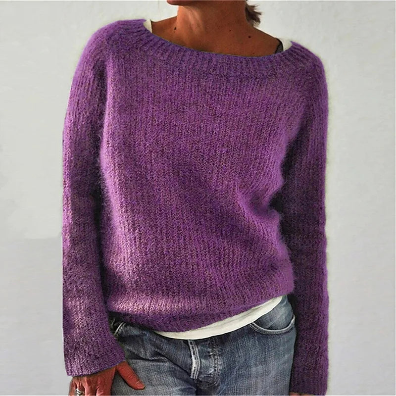 AVA JOLENE | OFF-SHOULDER TEXTURED KNIT JUMPER FOR WOMEN