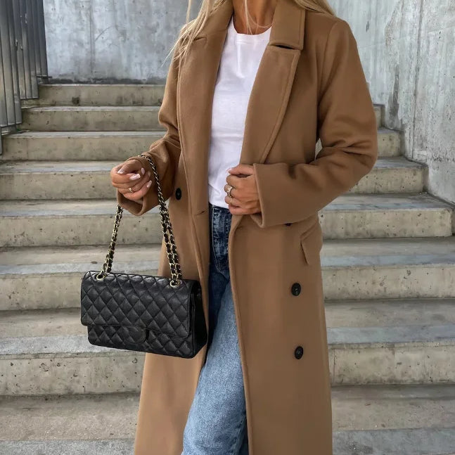 AVA JOLENE | DOUBLE-BREASTED WAIST BELT COAT FOR WOMEN